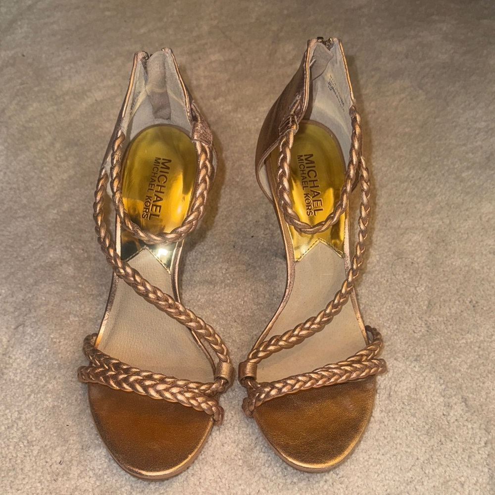 Michael Kors Rose Gold  Braided Heels